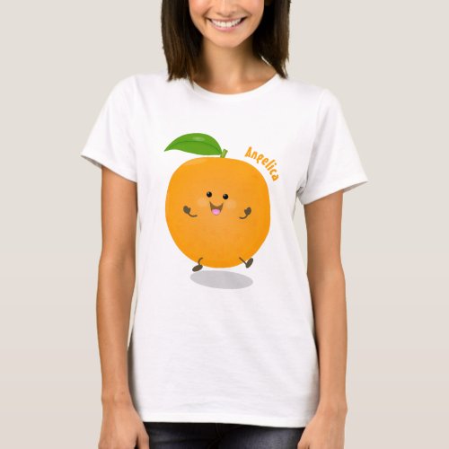 Cute dancing orange citrus fruit T_Shirt