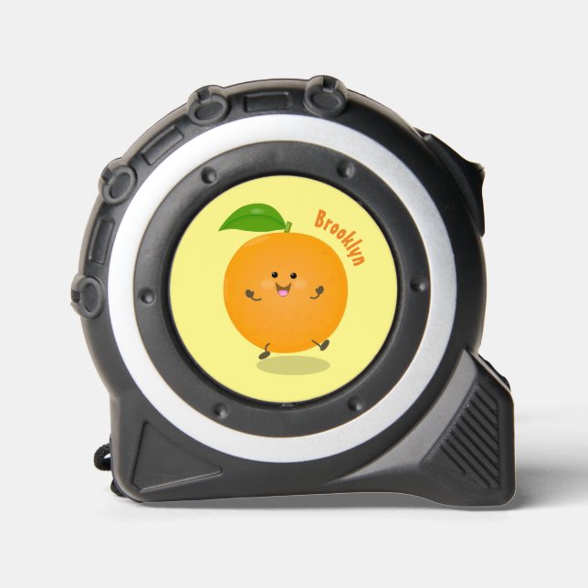 Cute dancing orange citrus fruit tape measure (Front)