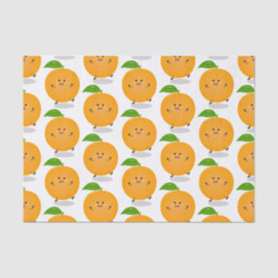 Cute dancing orange citrus fruit tissue paper