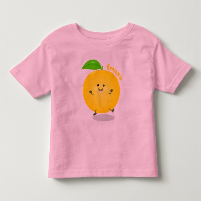 Cute dancing orange citrus fruit toddler t-shirt (Front)