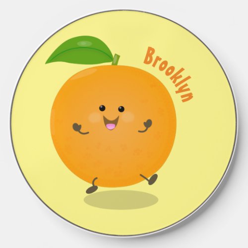 Cute dancing orange citrus fruit wireless charger 
