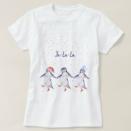 Cute Dancing Penguins Christmas T_Shirt