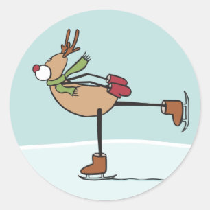 Cute Dancing Reindeer - Christmas Classic Round Sticker