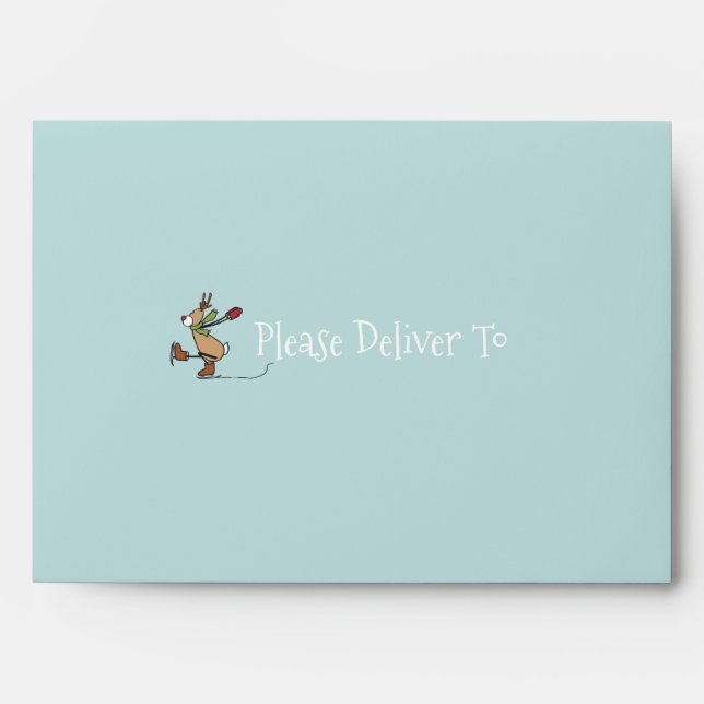Cute Dancing Reindeer - Christmas Envelope (Front)