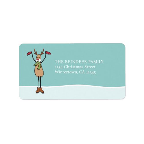 Cute Dancing Reindeer _ Christmas Label