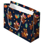 Cute Dancing Reindeer Large Gift Bag