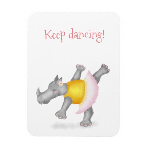 Cute dancing rhino magnet