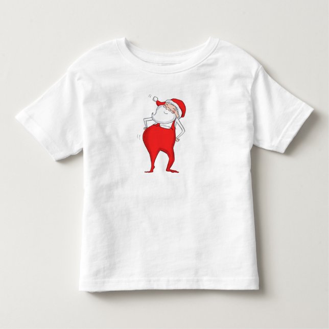 Cute Dancing Santa Claus Christmas Toddler T-shirt (Front)