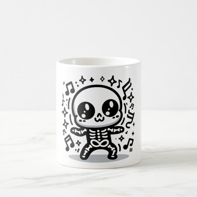 Cute Dancing Skeleton Halloween Mug Kawaii Spooky  (Center)