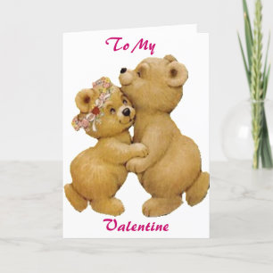 Cute Dancing Teddy Bears Holiday Card