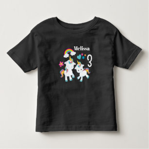 Cute Dancing Unicorns Magical Rainbow Birthday Toddler T-shirt