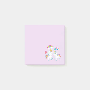 Cute Dancing Unicorns Magical Rainbow & Stars Post-it Notes