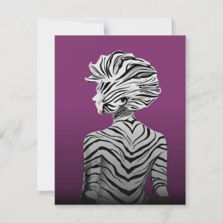 Cute Dancing Zebra Canvas Invitation