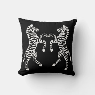 Cute Dancing Zebras Throw Pillow