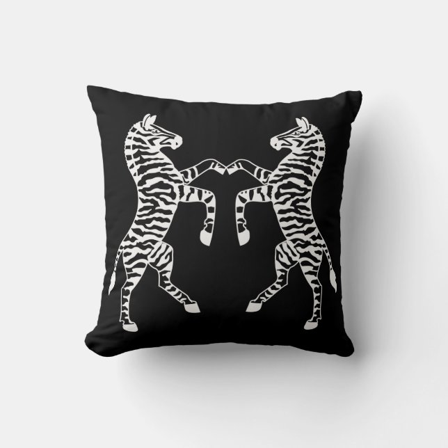 Cute Dancing Zebras Throw Pillow (Front)