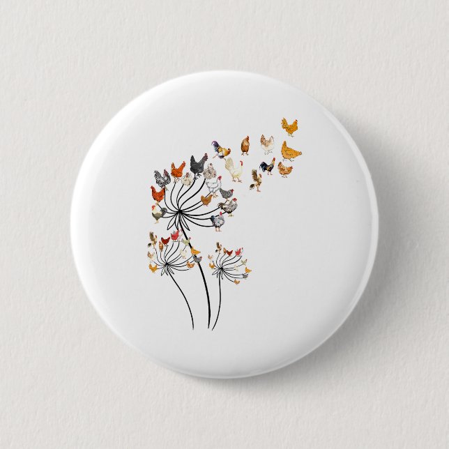 Cute Dandelion Chickens Lover Shirts For Women Gir Button (Front)
