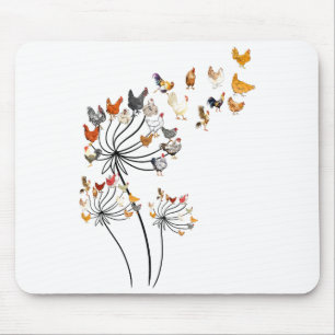 Cute Dandelion Chickens Lover Shirts For Women Gir Mouse Pad