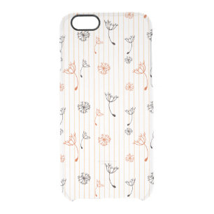 Cute Dandelion Floral Pattern Stripes Clear iPhone 6/6S Case