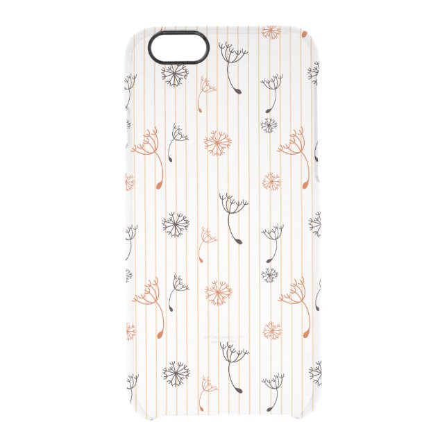 Cute Dandelion Floral Pattern Stripes Uncommon iPhone Case (Back)