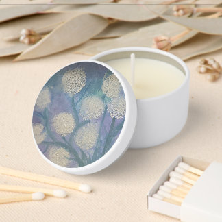 Cute Dandelion Floral Whimsical Art Soy Wax Mini Candle Favors