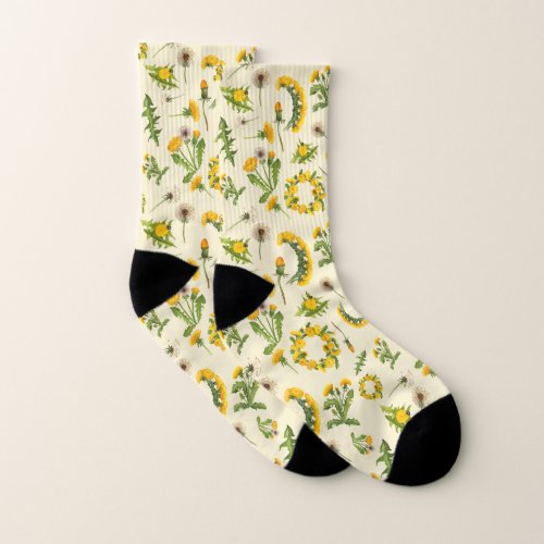 Cute Dandelion Flower Plant Pattern Socks