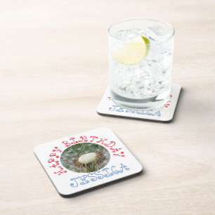 Cute Dandelion Happy Birthday Beverage Coaster