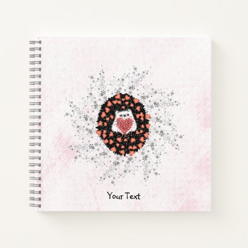 Cute Dandelion Hedgehog Pink Custom Notebook
