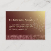 Cute Dandelions Brown + Gold Business Cards (Back)