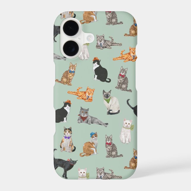 Cute Dapper Cats Pattern Iphone Case (Back)
