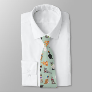 Cute Dapper Kitties Cat Pattern Neck Tie