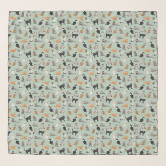 Cute Dapper Kitties Cat Pattern Scarf
