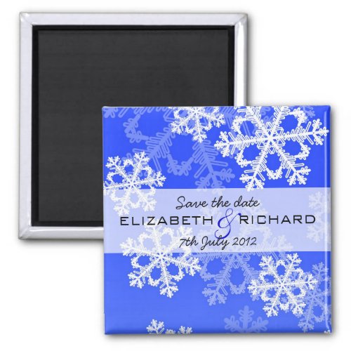 Cute dark blue and white Christmas snowflakes Magnet
