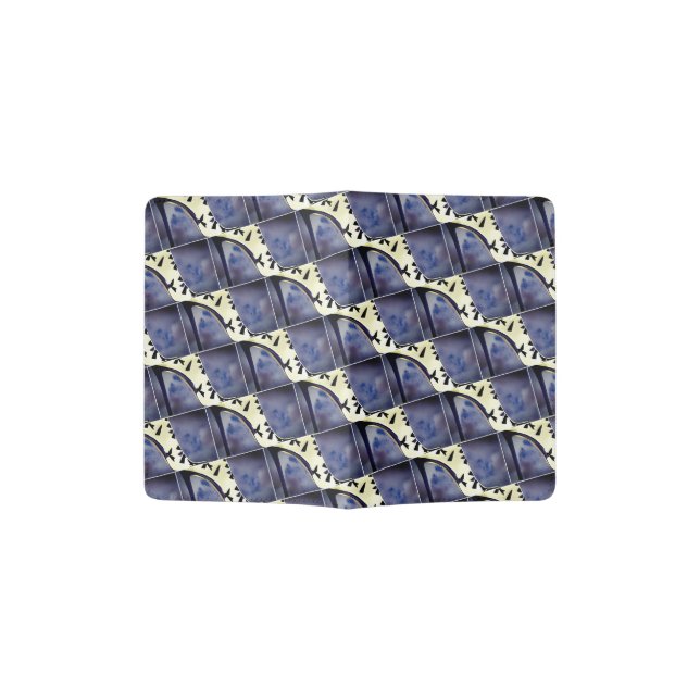 Cute Dark Blue High Heel Shoe Tile Design Passport Holder (Opened)