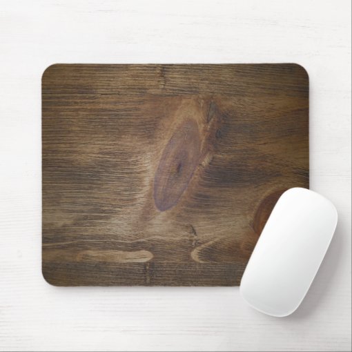 Cute Dark Brown Rustic Wood Look Background Mouse Pad | Zazzle