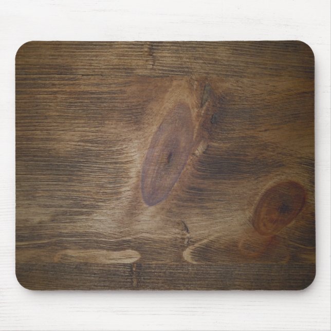 Cute Dark Brown Rustic Wood Look Background Mouse Pad (Front)