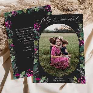 Cute Dark Feliz Navidad  Holiday Card