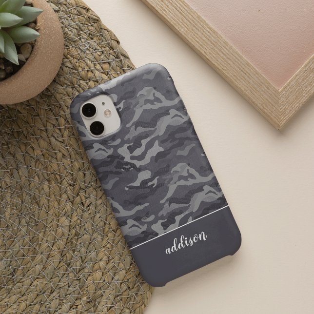 Cute Dark Gray Camo Personalized Case-Mate iPhone Case (Creator Uploaded)