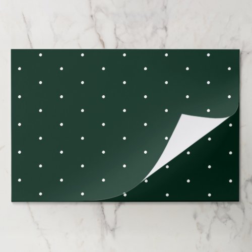 Cute dark green polka dot pattern paper placemats