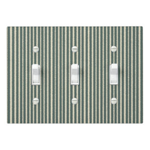 Cute Dark Green Stripes Light Switch Cover