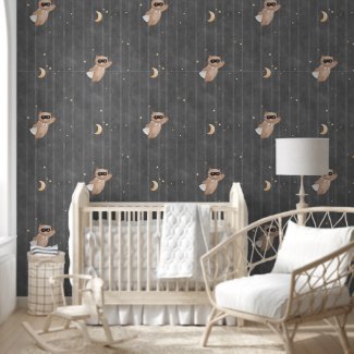 Cute Dark Grey Flying Superhero Teddy Bear Nursery