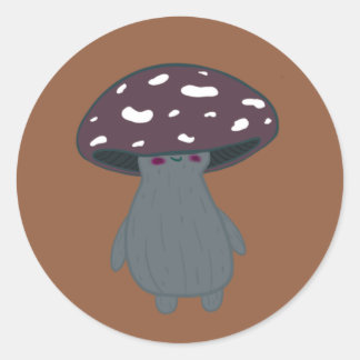 cute dark mushroom classic round sticker