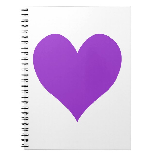 Cute Dark Orchid Heart Notebook (Front)