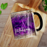 Dark Purple faux shiny glitter sparkles Coffee Mug