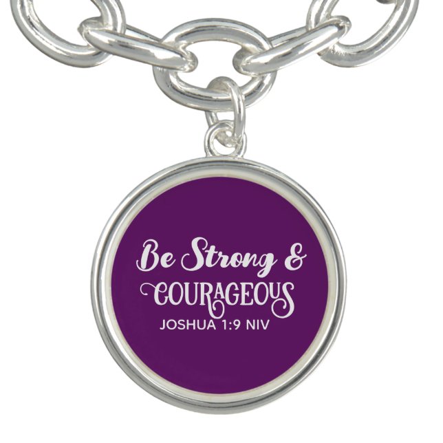 Cute Dark Purple Strong and Courageous Simple Bracelet (Design)