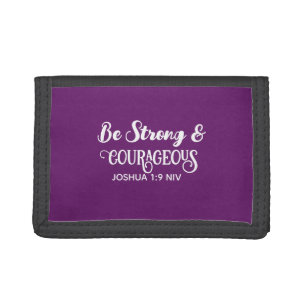 Cute Dark Purple Strong and Courageous Simple Trifold Wallet