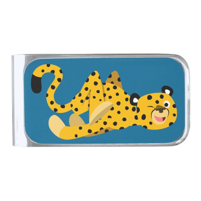 Cute Dashing Cartoon Cheetah Money Clip (Front)