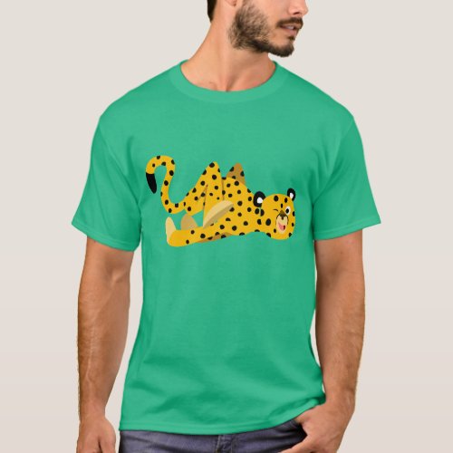 Cute Dashing Cartoon Cheetah T_Shirt
