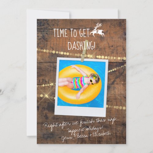 Cute Dashing Reindeer Icon Holiday Photo Card