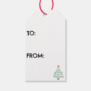 Cute Dated Worded Holiday Gift Tags