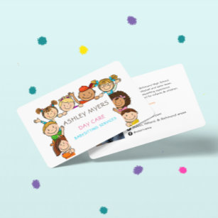 Cute Day Care Babysitting Profile & Photo Business Card